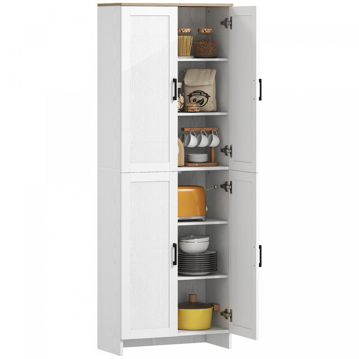 HOMCOM Armoire de rangement 67\" a 4 portes avec etageres reglables blanc