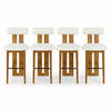 Sophia – Lot de 4 tabourets de bar modernes d’interieur en bois d’hevea avec dossier de soutien, coloris blanc et noyer
