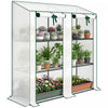 Outsunny Mini Serre avec Etageres a 3 Niveaux et 6 Compartiments, Serre Portable, Blanc