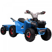 Aosom Quad 6 V Pour Enfants, Vehicule Electrique Alimente Par Batterie A 4 Roues Avec Remorque Arrie