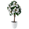 Arbre poinsettia de table blanc de 22 po