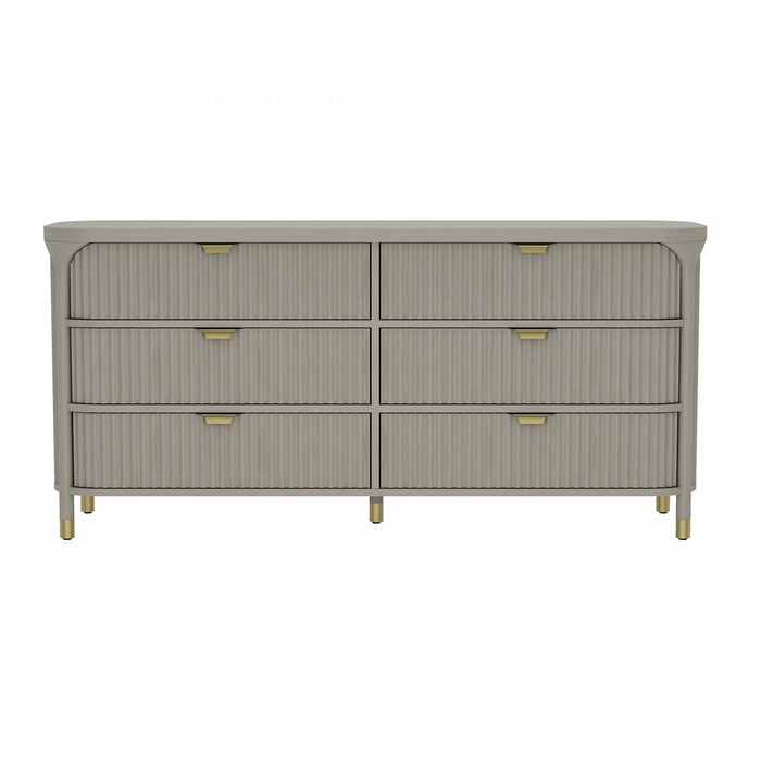 Commode contemporaine Park 68\" en gris (6 tiroirs)