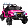 Qaba Voiture Electrique 12 V Alimente Par Batterie Pour Enfants Avec Telecommande, Suspension A Ressort, 3 Vitesses, Klaxon Musical Usb, Phares Led, Rose