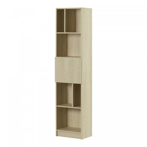 Liora Bibliotheque Etroite 5 Tablettes - Chene Blanchi