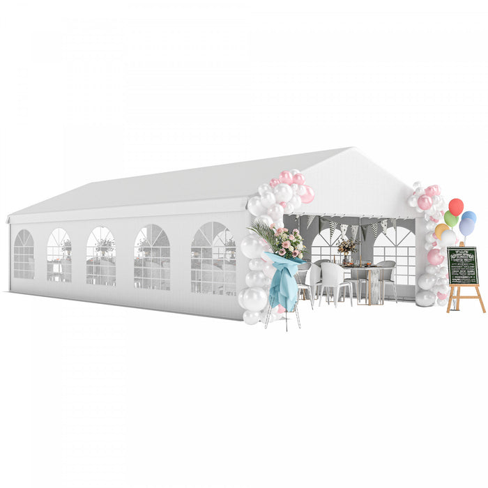 Outsunny Tente de Reception 16'x32' pour Evenements Exterieurs, Blanc