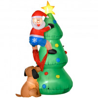 Homcom Decoration De Noel Gonflable, Sapin De Noel De 6 Pieds