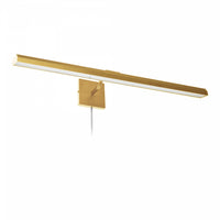 Lampe pour affichage d’image Leonardo de Dainolite de 32 po en verre givré qui diffuse la lumière, avec fini laiton vieilli et ampoule de 40 W
