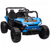 Qaba Voiture Electrique Pour Enfants, Alimentee Par Batterie 12 V, Camion Jouet Avec Telecommande, Suspension A Ressort, Phares Led, 3 Vitesses, Klaxon, Musique, Bleu