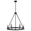 Lustre Colby de Dainolite avec fini noir mat et 6 ampoules