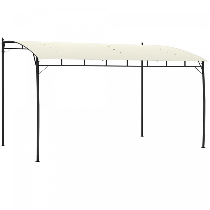 Outsunny Pergola Avec Auvent Uv30+, Pergola Gazebo En Acier, Blanc Creme