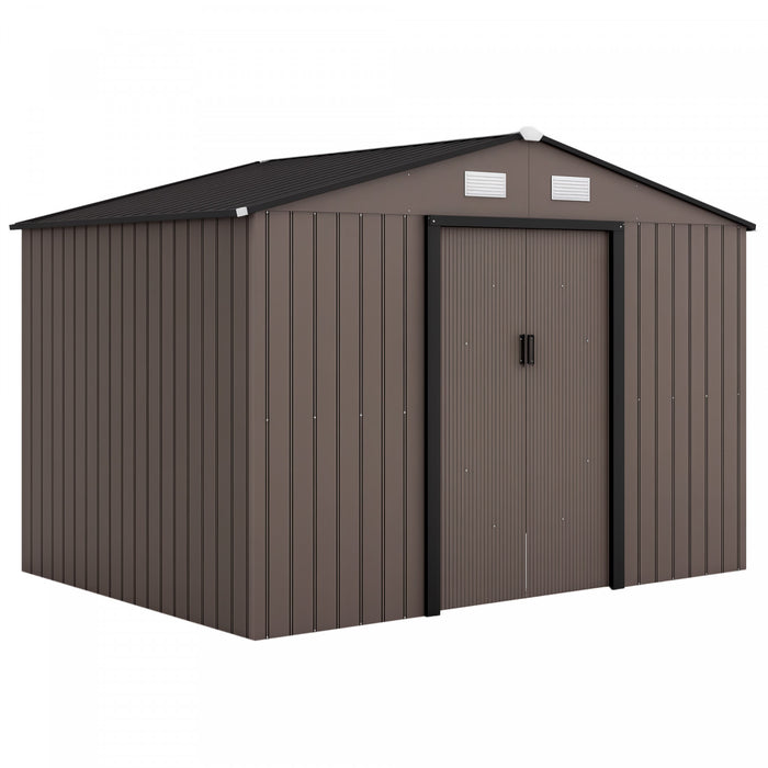 Outsunny Abri De Jardin 9,1' X 6,4' X 6,3' Avec Kit De Fondation En Acier