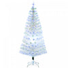 Homcom Arbre De Noel Pre-illumine A Fibre Optique Artificielle De 6 Pieds Avec 220 Lumieres Led Et Pointes De Branche