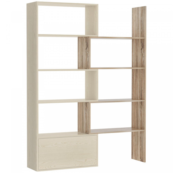 HOMCOM Etagere Tournante 360° Multifonction Robust Blanc Chene