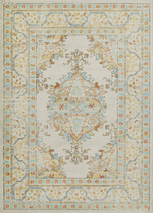 Tapis Traditionnel Esme 6'7\" x 9'6\" en Ivoire