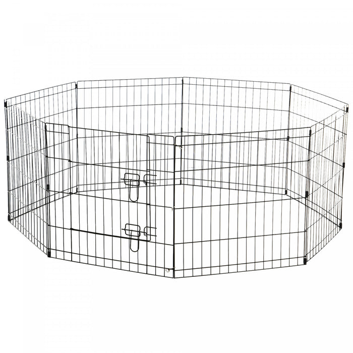 Pawhut 24 Pouces Pliable En Metal Exercice Parc Pour Animaux De Compagnie Cour Chien Chiot Chenil Cage 8 Panneaux