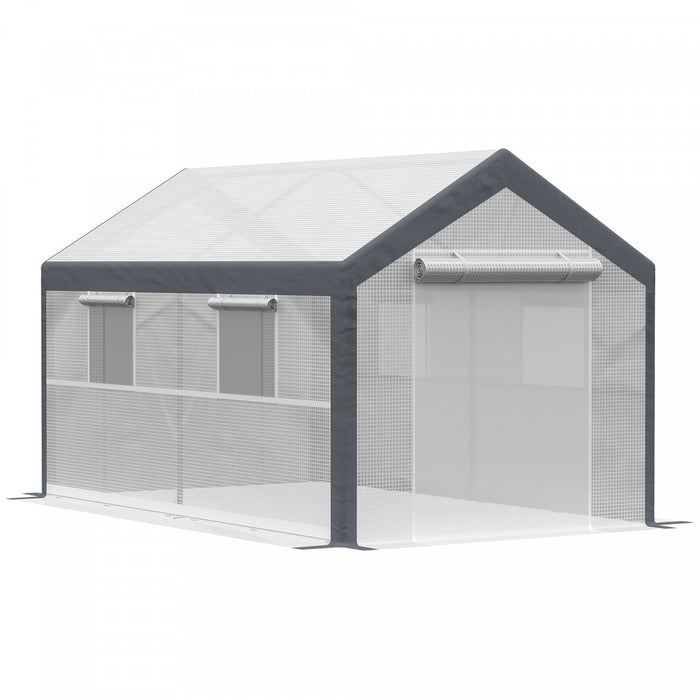 Outsunny Serre Robuste 7' X 12' X 7', Tente De Croissance De Graines, Blanc