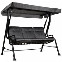 Outsunny Chaise Pivotante Exterieure Pour Porche En Metal Pour 3 Personnes Avec Auvent Pour Patio Et