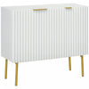 HOMCOM Meuble d'appoint avec pieds dores pour salle a manger couloir, blanc