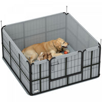 Pawhut Niche De Mise Bas Pour Chiens, Parc Pour Chiots Avec Tissu Oxford 600d, Tapis De Pipi Lavable