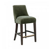 Beever Modern Chenille Wood Counter Stool in Forest Green | Tabouret de comptoir moderne en chenille Beever avec structure en bois, vert foret
