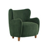 Sophia Fauteuil confortable rembourre avec dossier a oreilles, vert olive