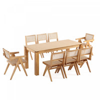Hamlet et Ensemble de salle a manger moderne industriel chic Rockaway 9 pieces en naturel