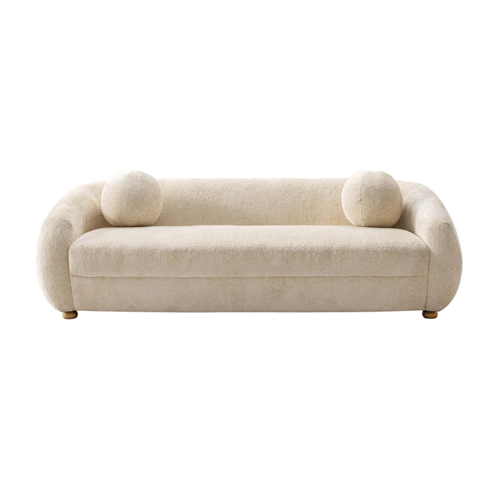 Canape Tribeca style mid-century 86\" en chenille creme