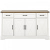 Buffet De Rangement Ryan 55\" Avec Etageres A Portes Et Station Café - Blanc
