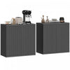 HOMCOM Buffet, Ensemble de 2, Meuble de Cuisine Rainure, Noir Gris Vieilli