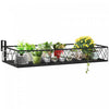 Outsunny 81,3 X 30,5 Cm Support De Pot De Fleurs Suspendu Avec Crochets, Support De Pot De Fleurs En Metal, Etagere De Garde-corps, Fenetres Pour Decorer Le Jardin Exterieur, Le Balcon, La Cloture