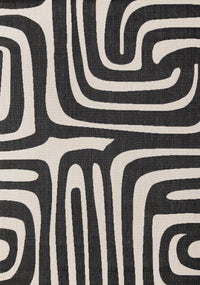 Tapis d'exterieur Jackson a lignes abstraites noires et blanches, 6'7
