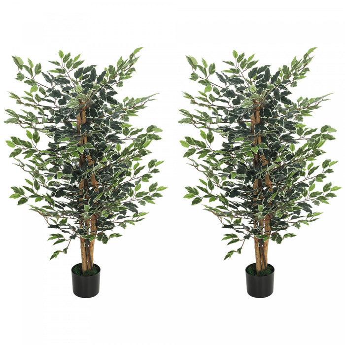 HOMCOM Arbre Artificiel Ficus de 130 cm pour Decoration Interieure