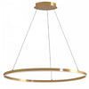Lustre Circulo de Dainolite en acrylique blanc qui diffuse la lumière, avec fini laiton vieilli et ampoule de 63 W