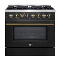 Cuisiniere a double combustible Galiano de 36 po, noire, 5,36 pi³ - FFSGS6156-36BLK