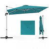 Costway Parasol d'exterieur a bras articule 10 pieds en aluminium suspendu deporte, avec rotation a 360° Bleu