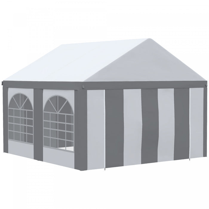 Outsunny Tente De Fete 13 X 13 Pieds Avec Cotes, 4 Fenetres Et 2 Portes
