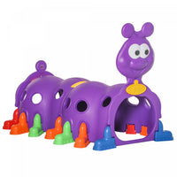 Qaba Caterpillar Tunnel D'escalade Pour Enfants Jouet Structure De Jeu Interieure Et Exterieure Pour