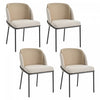 Olivia Ensemble de 4 chaises de salle a manger modernes avec pieds inclines et pieds reglables, beige