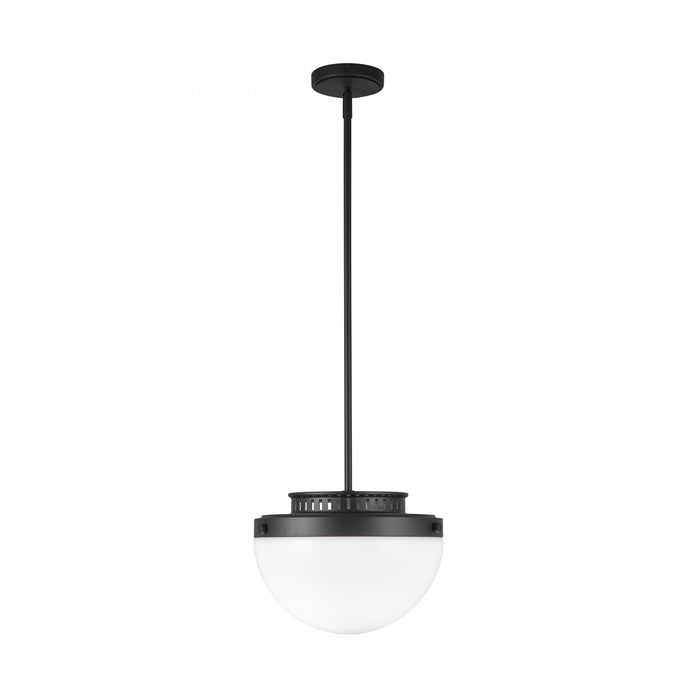 Suspension A 1 lampe Dahlia De 12 po, Noire