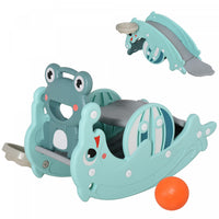 Qaba 3-en-1 Toboggan Pour Enfants Et Cheval A Bascule A Double Usage Equipement D'activite Pour Enfa