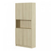 Liora Bibliotheque 4 Portes Et Rangement Ouvert - Chene Blanchi