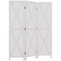 Homcom Ecran De Confidentialite A 3 Panneaux Design Pliable 5,6 Pi, Blanc