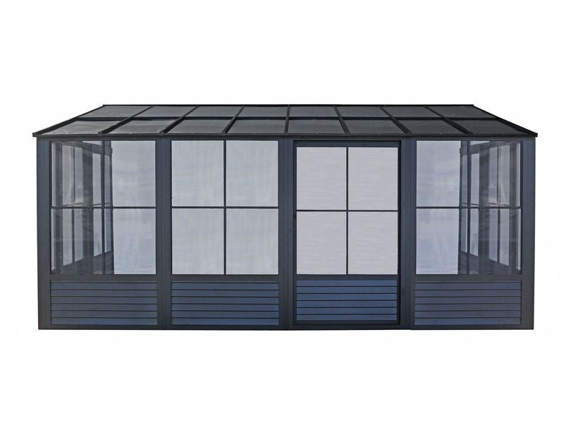 Florence - Solarium Mural 10x16 Toit En Polycarbonate Noir