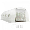 Outsunny Serre Tunnel de Jardin avec Tiges de Support, Blanc