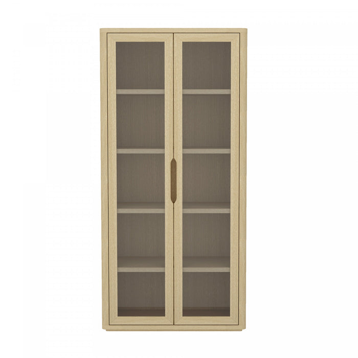 Armoire bibliotheque moderne Rivington 38\" en chene naturel