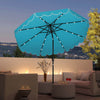 Parasol solaire Costway 9,3 FT style marche exterieur avec 24 LED, bordures, turquoise
