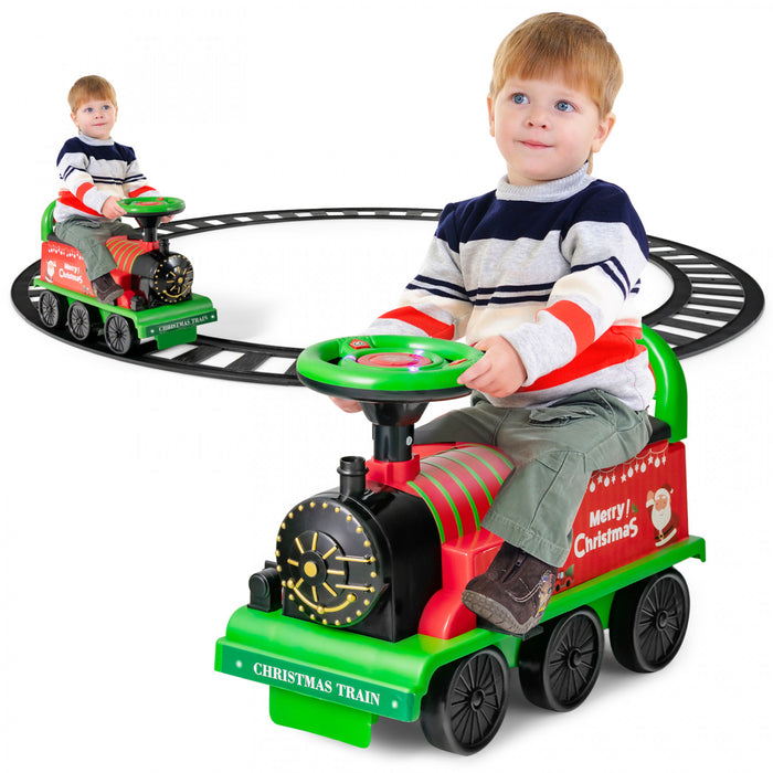 Jouet De Train Motorise Electrique 6v Pour Enfants Sur Train Avec Piste Et 6 Roues Vertes