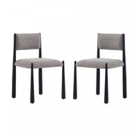 Chaise d’appoint en metal boucle Lennor style milieu du siecle, couleur champignon – Lot de 2