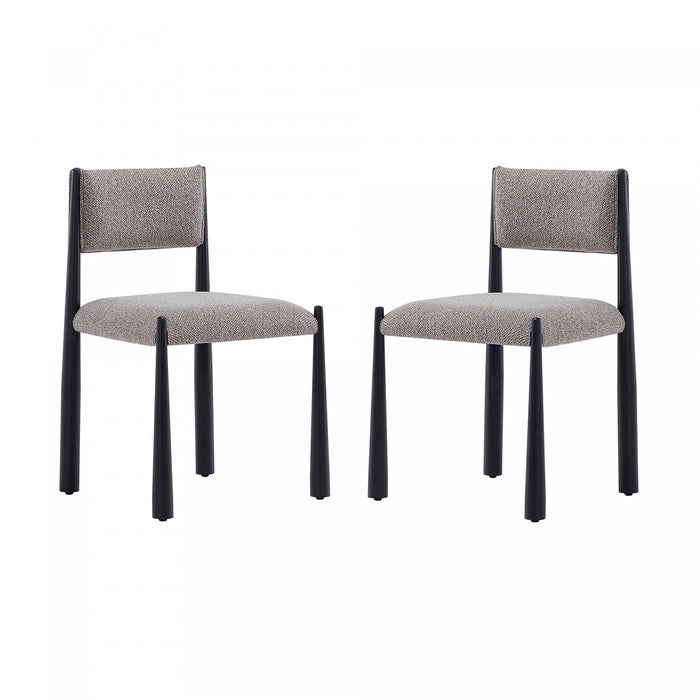 Chaise d’appoint en metal boucle Lennor style milieu du siecle, couleur champignon – Lot de 2
