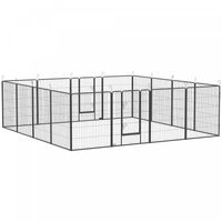 Pawhut Parc Pour Chien Robuste, 16 Panneaux De 39 Po De Hauteur, Stylo D'exercice Pour Chiot En Meta